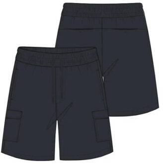 Travel stretch cargo shorts dark Blauw