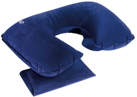 Travelconfort opblaasbaar kussen - maat One size Blauw