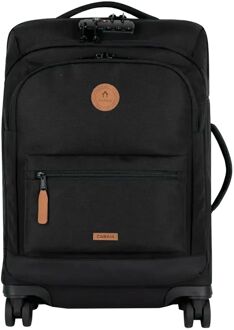 Traveler 4W S berlin zachte koffer lichtgewicht koffer Zwart - H 55 x B 35 x D 21 cm