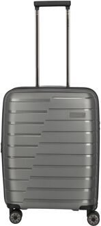 Travelite Air Base 4 Wheel Cabin Trolley Expandable anthracite metallic hardcase koffer Grijs - H 55 x B 39 x D 23 cm