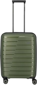 Travelite Air Base 4 Wheel Cabin Trolley Expandable olive hardcase koffer Groen - H 55 x B 39 x D 23 cm