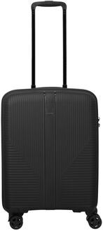 Travelite Air Stripe Spinner Cabin Trolley black hardcase koffer lichtgewicht koffer Zwart - H 55 x B 39 x D 20 cm