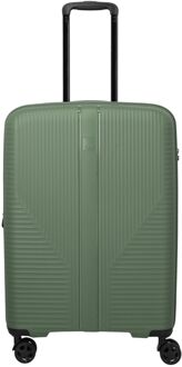 Travelite Air Stripe Spinner M Expandable green hardcase koffer lichtgewicht koffer Groen - H 66 x B 45 x D 28 cm