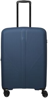 Travelite Air Stripe Spinner M Expandable navy hardcase koffer lichtgewicht koffer Blauw - H 66 x B 45 x D 28 cm