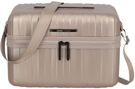 Travelite Barbara Novelty Beauty Case satin nude hardcase koffer toilettas Beige - H 27 x B 37 x D 22 cm