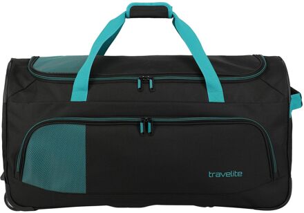 Travelite Basics Fresh Wheeled Duffle black/petrolreistas met wielen Zwart - H 36 x B 71 x D 35 cm