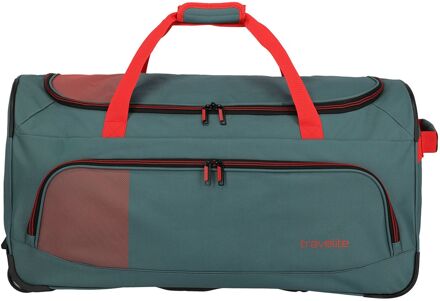 Travelite Basics Fresh Wheeled Duffle green/orangereistas met wielen Groen - H 36 x B 71 x D 35 cm