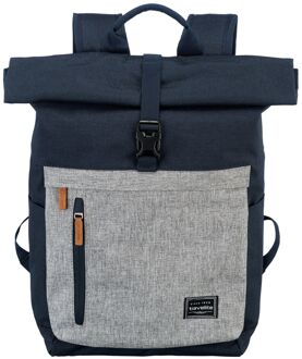 Travelite Basics Rollup laptop laptop rugzak navy/grey Blauw - H 60 x B 37 x D 16 cm