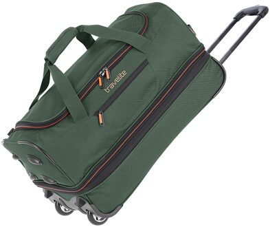 Travelite Basics Wheeled Duffle 55 Expandable dark green Handbagage koffer Trolley Groen - H 55 x B 32 x D 29