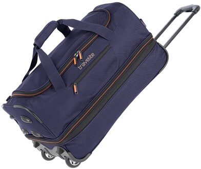 Travelite Basics Wheeled Duffle 55cm Expandable Navy/Orange