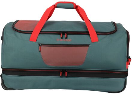 Travelite Basics Wheeled Duffle 70cm Expandable green/orangereistas met wielen Groen - H 38 x B 70 x D 37 cm