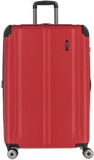 Travelite City 4 Wiel Trolley L Expandable red Harde Koffer Rood - H 77 x B 49 x D 32