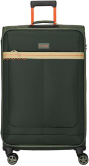 Travelite Color Craze 4 Wheel Trolley L olive zachte koffer lichtgewicht koffer Groen - H 77 x B 46 x D 30 cm