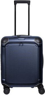 Travelite Millennium Spinner Cabin Trolley Frontpocket navy hardcase koffer Blauw - H 55 x B 40 x D 23 cm