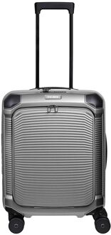 Travelite Millennium Spinner Cabin Trolley Frontpocket silver hardcase koffer Zilver - H 55 x B 40 x D 23 cm