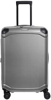 Travelite Millennium Spinner M Expandable silver hardcase koffer lichtgewicht koffer Zilver - H 67 x B 46 x D 26 cm