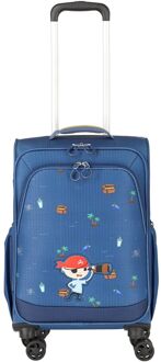 Travelite Minimover 4w Kids Trolley pirate kinderkoffer zachte koffer Blauw - H 55 x B 35 x D 20 cm