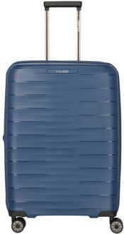 Travelite Mooby 4w Trolley M blue hardcase koffer lichtgewicht koffer Blauw - H 66 x B 45 x D 28/32 cm