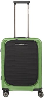 Travelite Mooby 4w Trolley S Frontpocket green Harde Koffer Groen - H 55 x B 40 x D 23