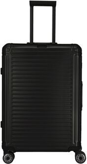 Travelite Next 2.0 Aluminium 4w Trolley M black matt hardcase koffer Zwart - H 67 x B 47 x D 26 cm