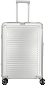 Travelite Next 2.0 Aluminium 4w Trolley M silver Harde Koffer Zilver - H 67 x B 47 x D 26