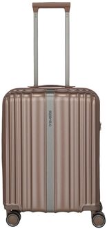 Travelite Paros 4W Trolley S cappuchino hardcase koffer Bruin - H 55 x B 40 x D 20 cm