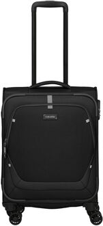 Travelite Umbria 4 Wheel Cabin Trolley black zachte koffer lichtgewicht koffer Zwart - H 55 x B 39 x D 20 cm