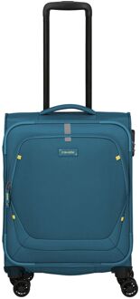 Travelite Umbria 4 Wheel Cabin Trolley petrol zachte koffer lichtgewicht koffer Blauw - H 55 x B 39 x D 20 cm