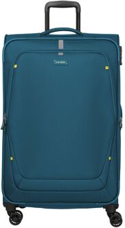 Travelite Umbria 4 Wheel Trolley L petrol zachte koffer lichtgewicht koffer Blauw - H 77 x B 47 x D 30 cm