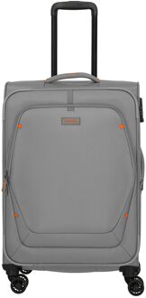 Travelite Umbria 4 Wheel Trolley M smoky grey zachte koffer lichtgewicht koffer Grijs - H 67 x B 43 x D 27 cm