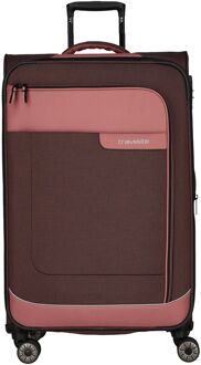 Travelite Viia 4 Wheel Trolley L Expandable rose zachte koffer lichtgewicht koffer Roze - H 77 x B 47 x D 30 cm