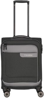 Travelite Viia 4 Wheel Trolley S anthracite zachte koffer lichtgewicht koffer Grijs - H 55 x B 38 x D 20 cm