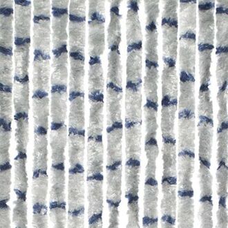 Travellife Vliegengordijn Chenille Stripe 185x56 cm grijs en blauw Multicolor
