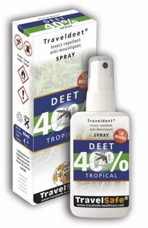 Travelsafe TravelDEET - 40% Spray - 60ml - tropical muggenspray