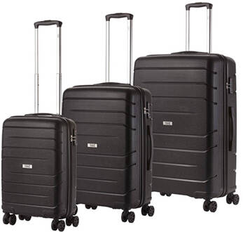 Travelz Big Bars Kofferset Trolleyset 3-delig Met Tsa-slot Zwart