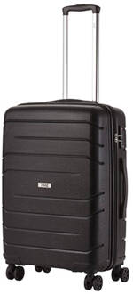 Travelz Big Bars Reiskoffer 68 Cm Met Dubbele Wielen - Trolley Koffer Met Tsa-slot - Zwart