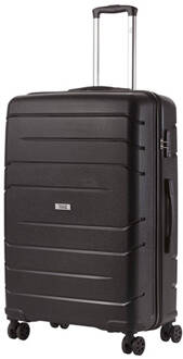 Travelz Big Bars Reiskoffer 78 Cm Met Dubbele Wielen - Trolley Koffer Met Tsa-slot - Zwart