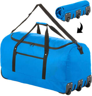 Travelz Opvouwbare Wieltas - Reistas Opvouwbaar Met Wielen - 100 Liter - Blauw