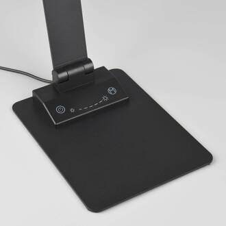 Travis LED tafellamp, zwart, CCT, dimbaar, touch, USB zwart mat