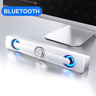 Travor Bluetooth Speaker Bluetooth 5.0 Luidsprekers Computer Speakers Stereo Sound Bar Surround Sound Box Voor Laptop Pc Tv Bluetooth wit