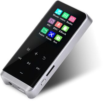 Travor MP4 Speler Met Bluetooth Touch Key Fm Radio Video Play E-Book Hifi MP3 Speler Tf Card Slot Maximale Uitbreiding 32Gb Grijs