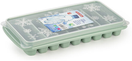 Tray met Flessenhals ijsblokjes/ijsklontjes staafjes vormpjes 10 vakjes kunststof mintgroen - IJsblokjesvormen