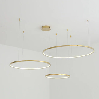 TRAZOS Modern led Gold pendent lights circle lights for Interior design engineering lighting Line hang LED ring pendent lamp