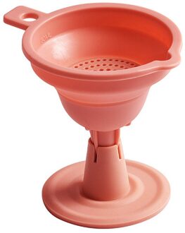 Trechter Opvouwbare Siliconen Hopper Herbruikbare Filter Draagbare Vloeistof Dispenser Keuken Accessoire, Roze 03