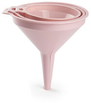 Trechters - 3-delige set - roze - 12-14-16 cm - keukentrechter