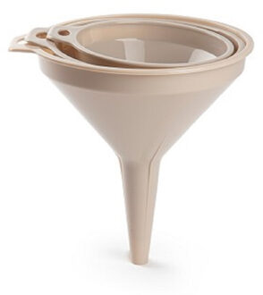 Trechters - 3-delige set - taupe - 12-14-16 cm - keukentrechter