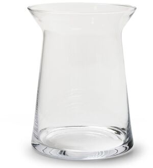 Trechtervaas bloemenvaas/bloemenvazen 19 x 25 cm transparant glas - Vazen