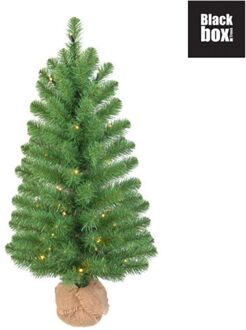 Trees - Roundstone christmas tree burlap/potted green LED -  h60xd33cm