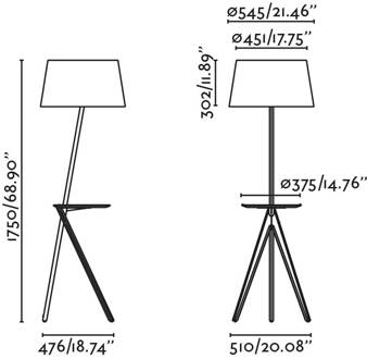 Treewood vloerlamp, essen/beige, stof/hout, hoogte 175 cm essen, beige, zwart