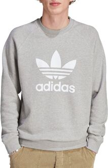 Trefoil Crew Sweater Heren licht grijs - wit - M